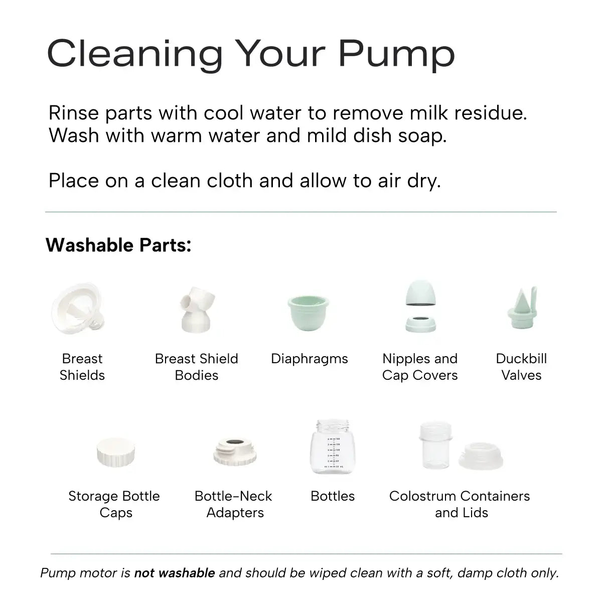 Infographic on how to clean your pump parts