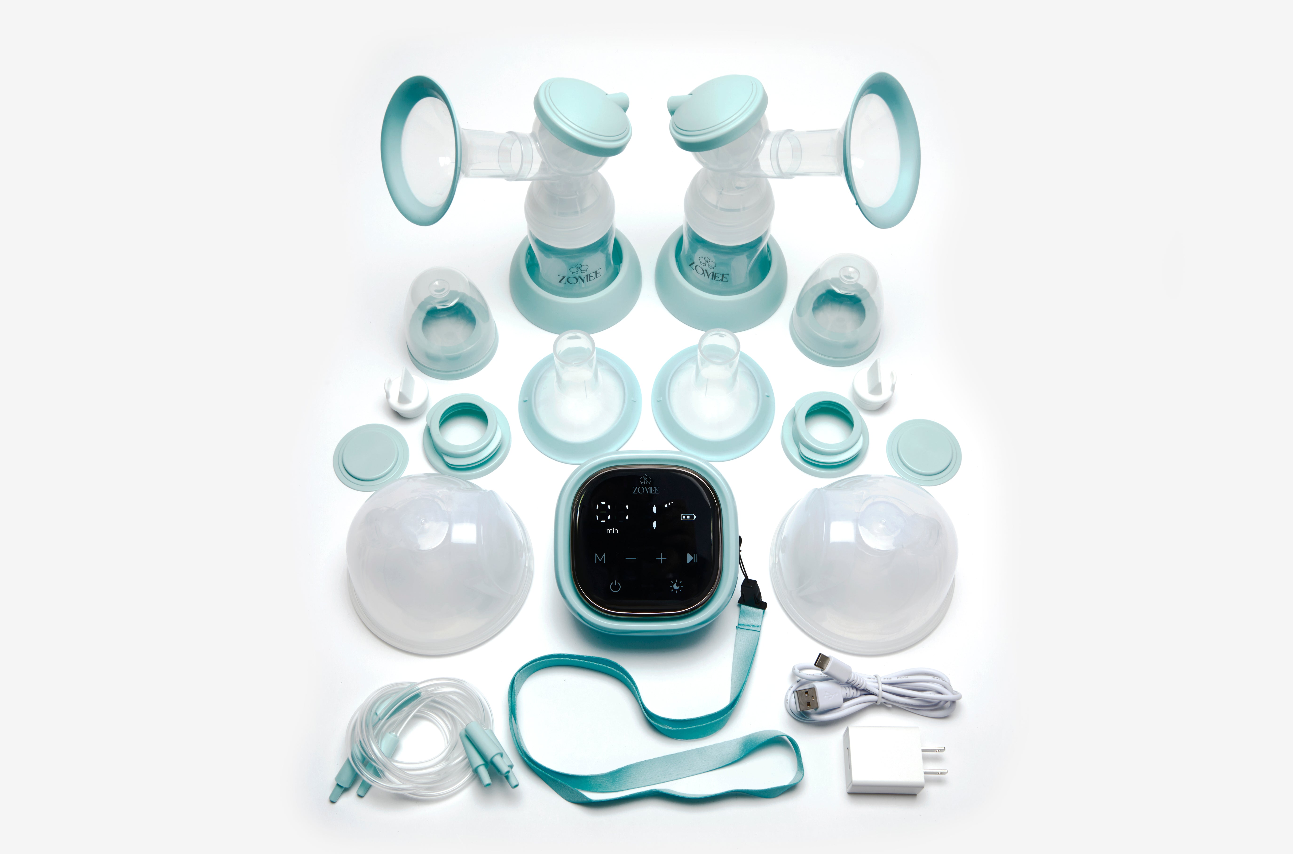 Z2 Pump & Silicone Hands Free Collection Cups Bundle - Zomee Breast Pumps
