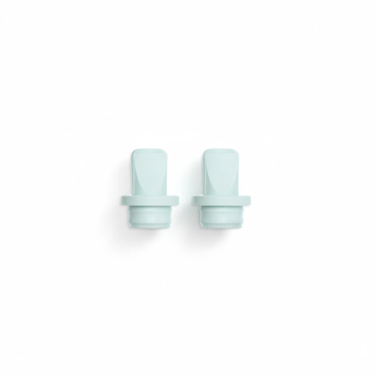 Two of the Mother’s Nature H1 Breast Duckbill Valves in light green