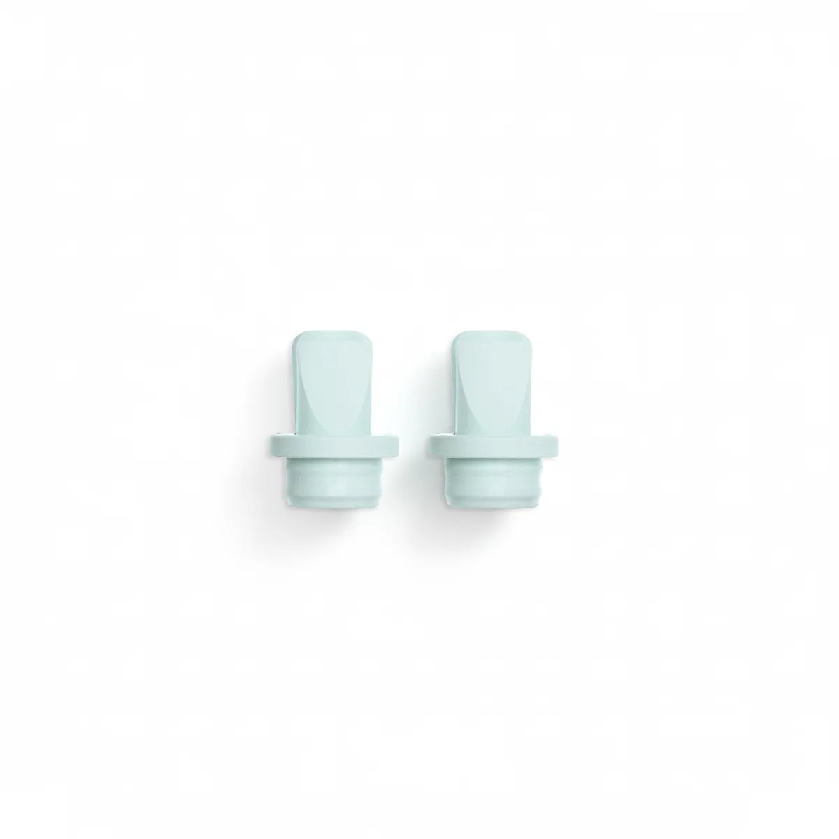 Two of the Mother’s Nature H1 Breast Duckbill Valves in light green