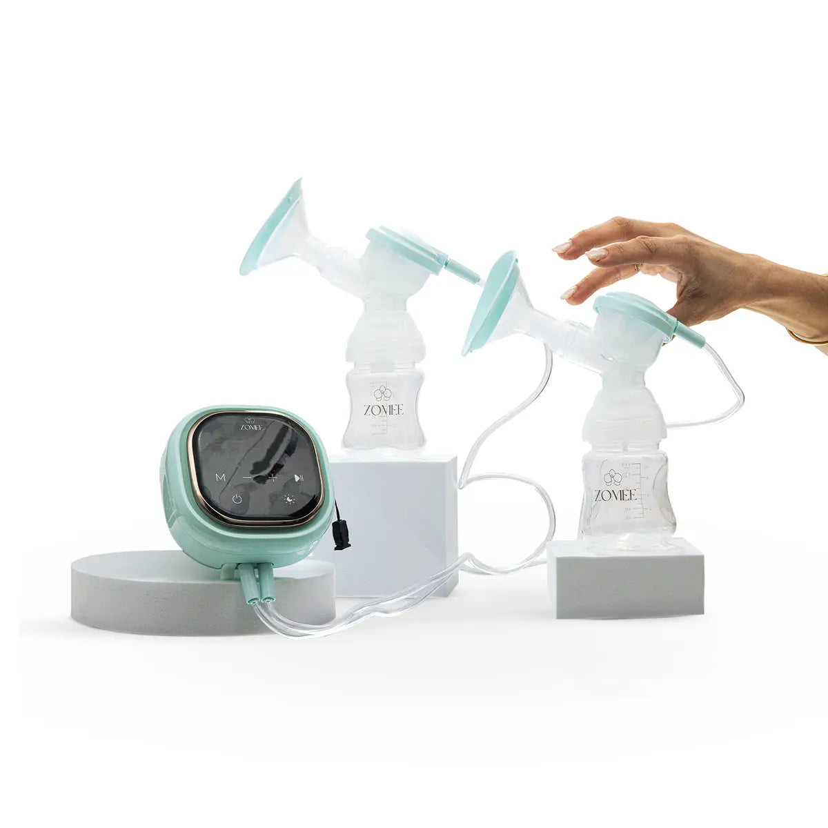 Zomee Z2 Double Electric Breast Pump with collection cups