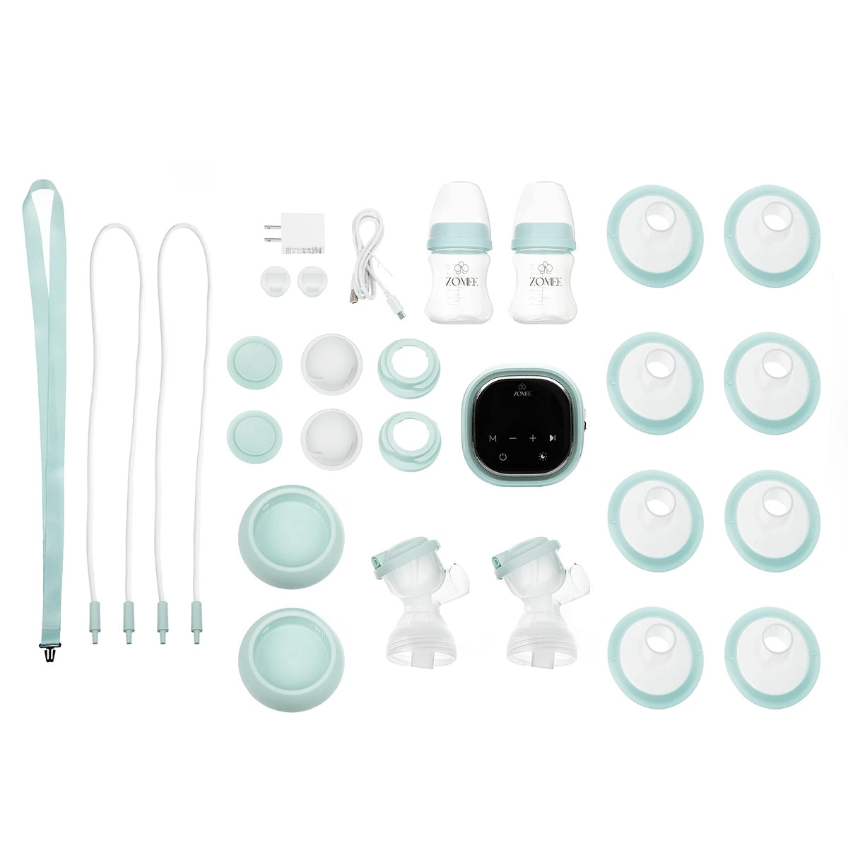 Zomee Z2 Double Electric Breast Pump with collection cups
