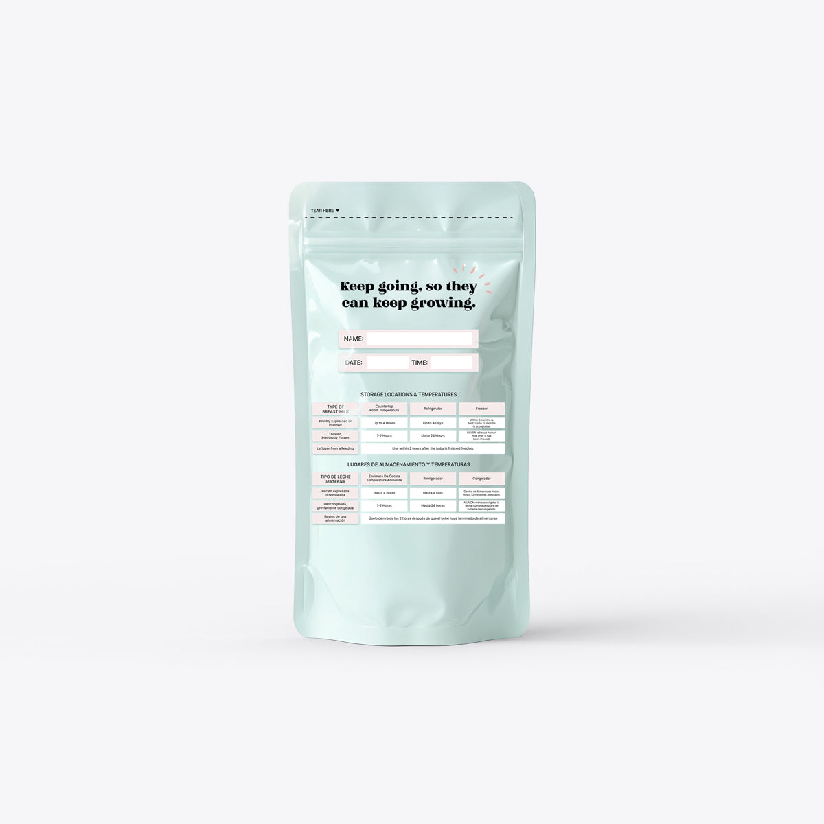 Bolsas de almacenamiento de leche materna
