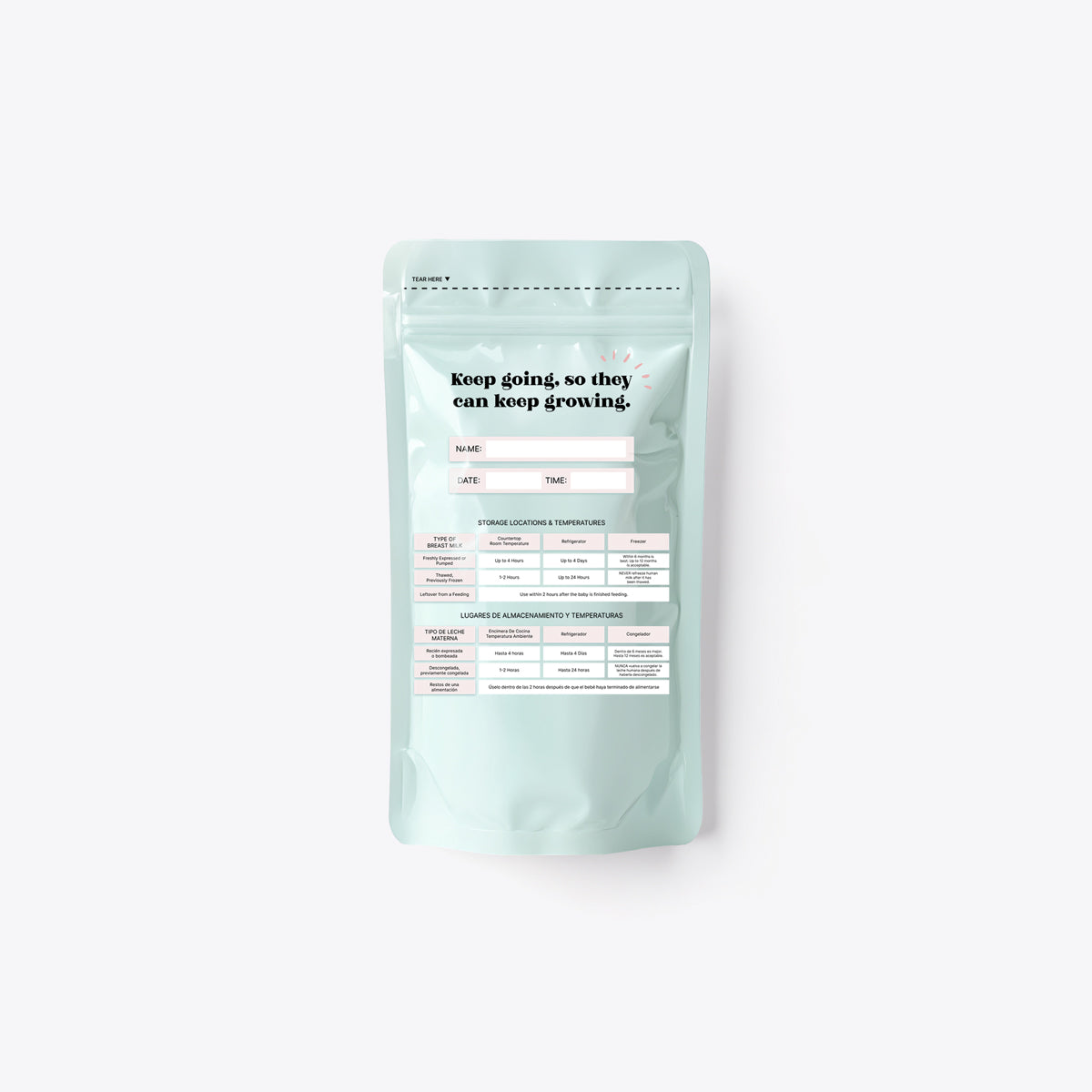 Bolsas de almacenamiento de leche materna