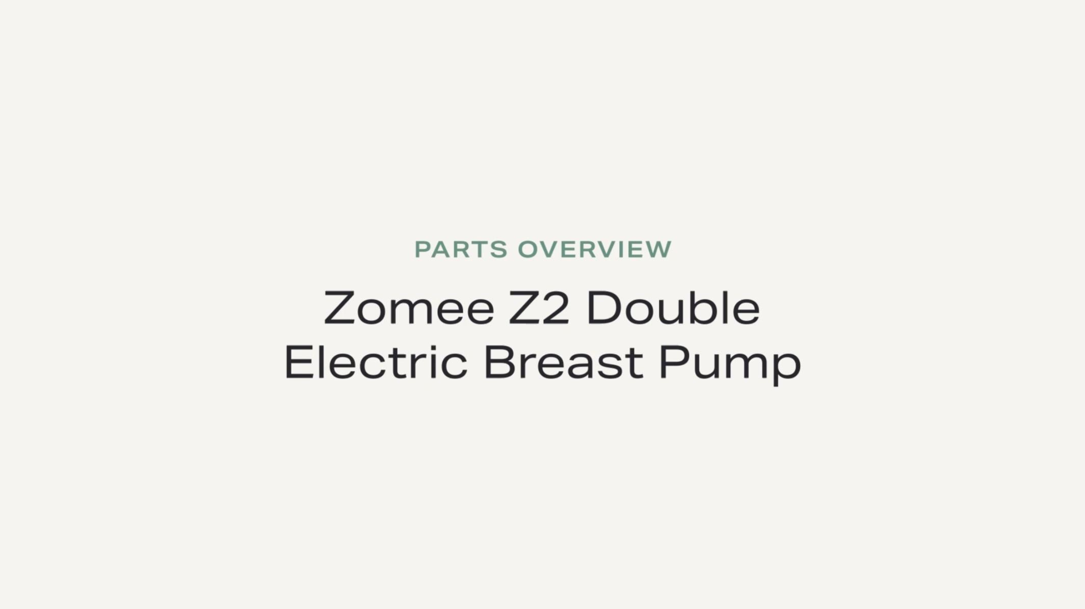 Zomee Z2 Double Electric Breast Pump: Parts Overview