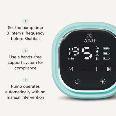 Z2 Shabbat Mode™ Edition with Silicone Hands Free Collection Cups - Zomee Breast Pumps