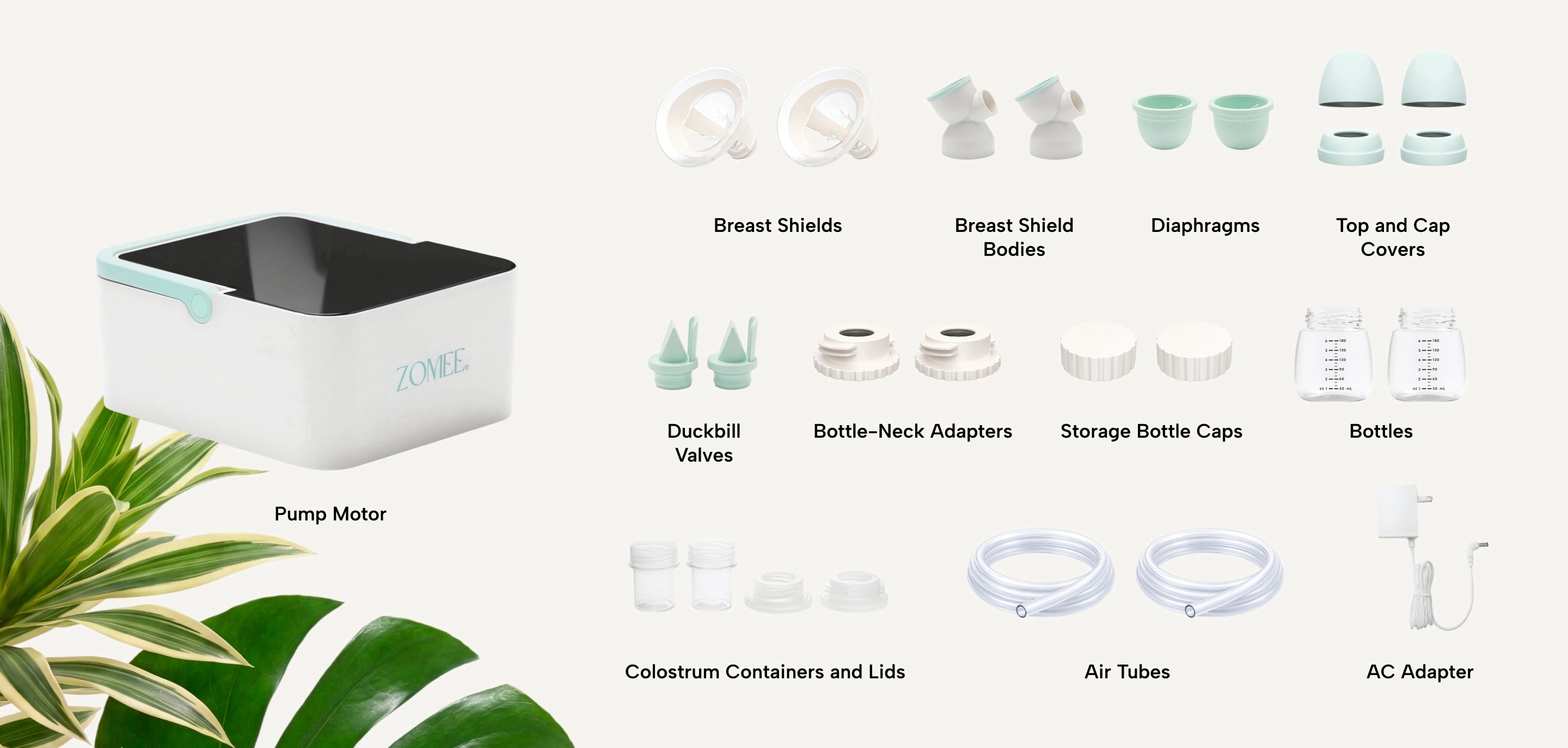 The Mother’s Nature H1 breast pump and all the parts that come in the box