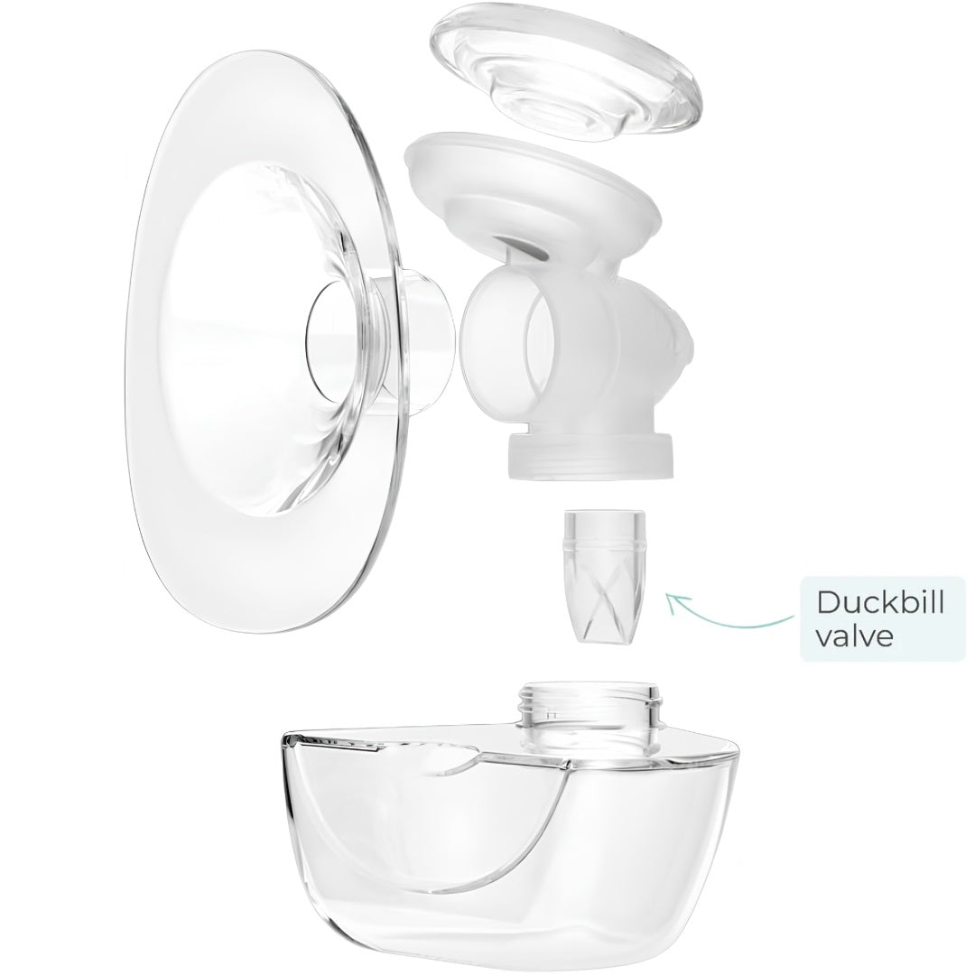 replacement part for zomee fit illustrating the duckbill valve component in the Fit breast shield kit   