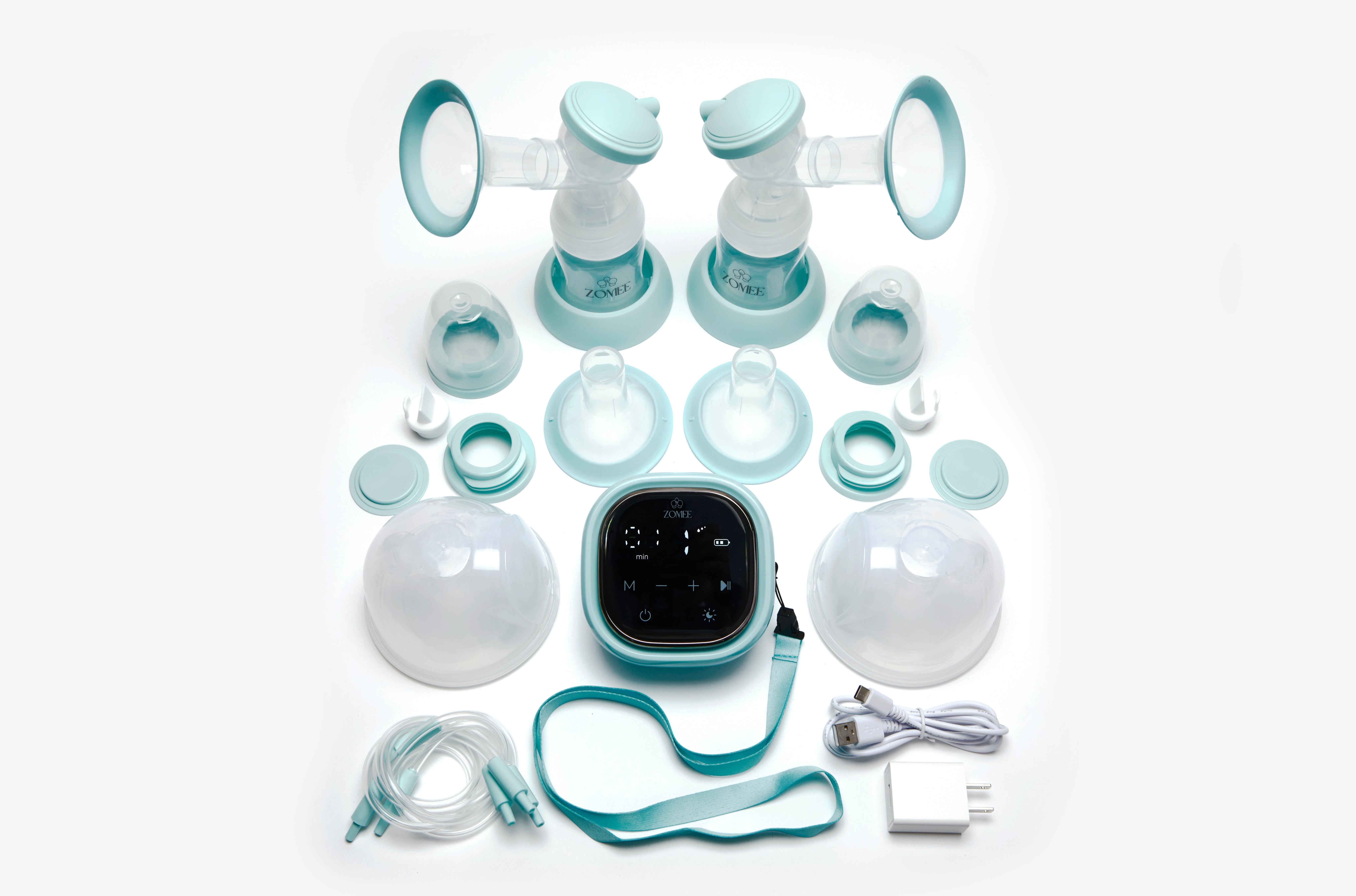 Z2 Pump &  Silicone Hands Free Collection Cups Bundle - Zomee Breast Pumps