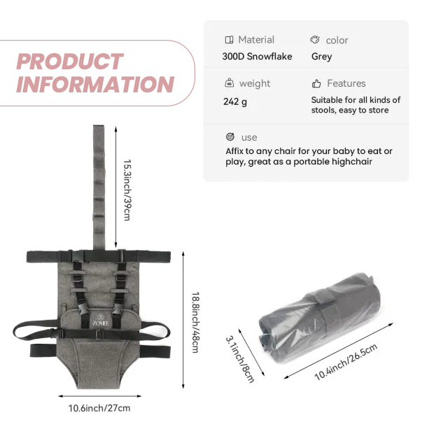 Portable Travel Highchair Harness - Adjusts to Any Chair, Made of Skin-Safe Materials for Baby - Zomee Breast Pumps