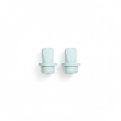 Two of the Mother’s Nature H1 Breast Duckbill Valves in light green