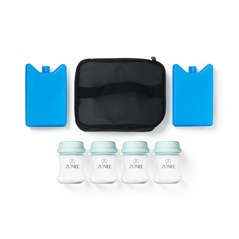 Packable Breast Milk Cooler and Storage Bottles