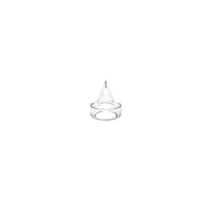 Overview of the Zomee BPA-free silicone duckbill valve for hands-free collection cups, showing its side-view shape