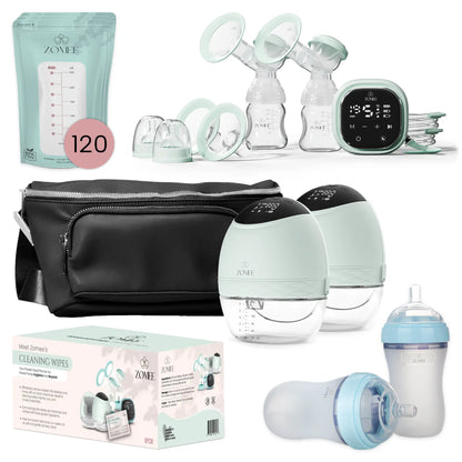Zomee Dual Breast Pump Starter Bundle
