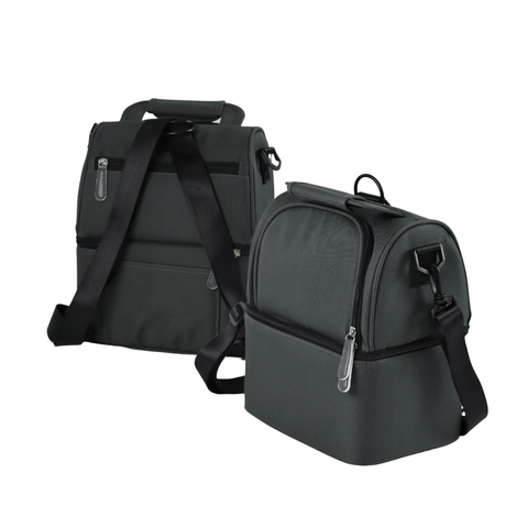 Black Cooler Zipper Bag & Bottle-Fitting Ice Packs