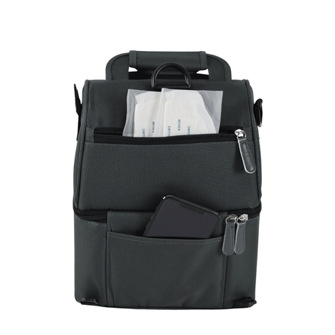 Black Cooler Zipper Bag & Bottle-Fitting Ice Packs