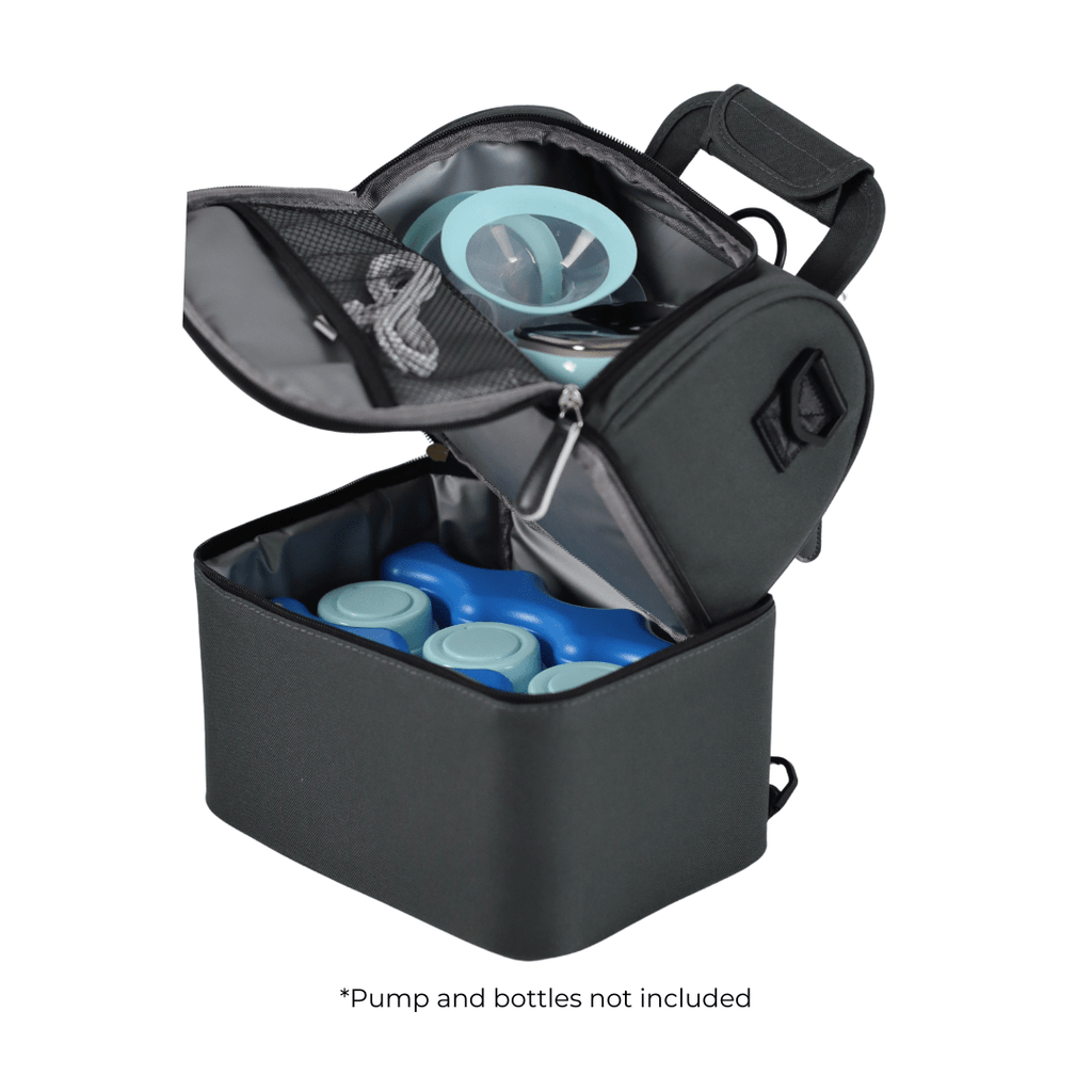 Black Cooler Zipper Bag & BottleFitting Ice Packs Zomee Breast Pumps