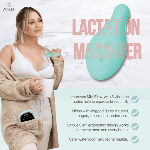 Lactation Massager - Breastfeeding Essentials for Clogged Milk Ducts and  Breast Mastitis Relief