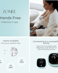 Silicone Hands Free Collection Cups - Includes Free Nipple Ruler - Zomee Breast Pumps