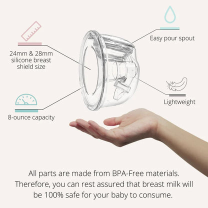 Z2 Pump &  Silicone Hands Free Collection Cups Bundle - Zomee Breast Pumps